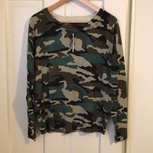 J Crew Camouflage Print Lightweight Pullover Sweater